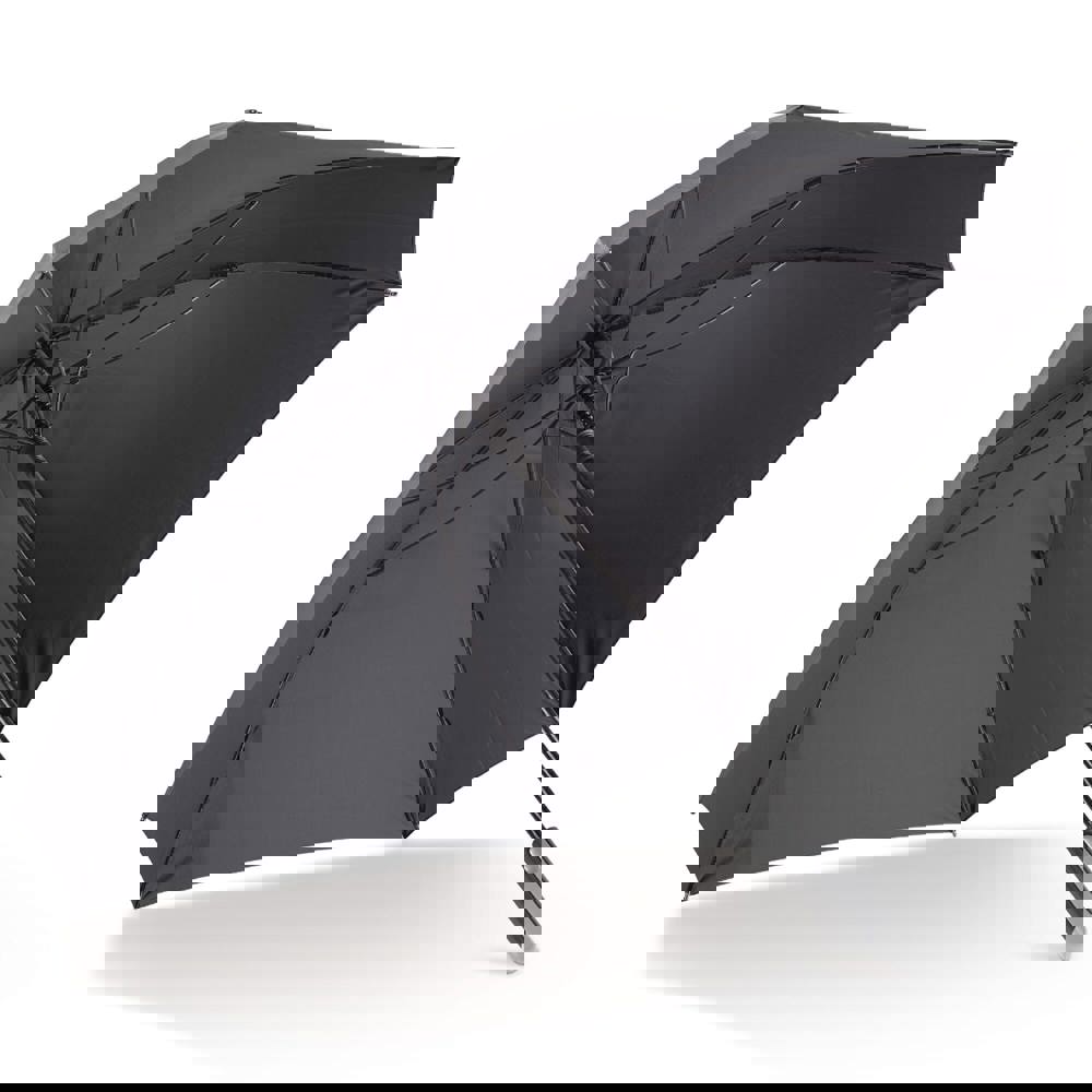 Deluxe vierkante paraplu met draaghoes 27” auto open - Zwart