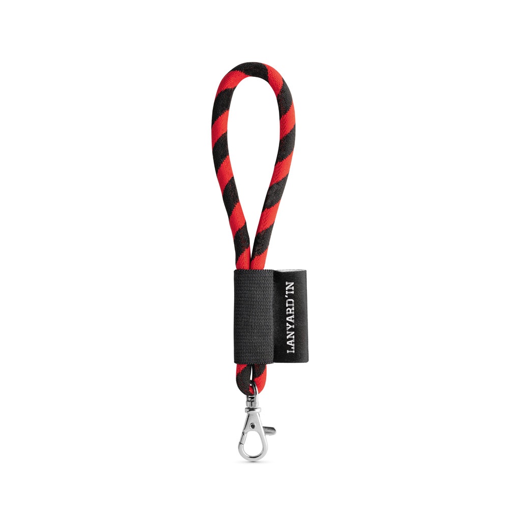 75090. Lanyard Tube Short Set. Standaard modellen - Zwart, Rood