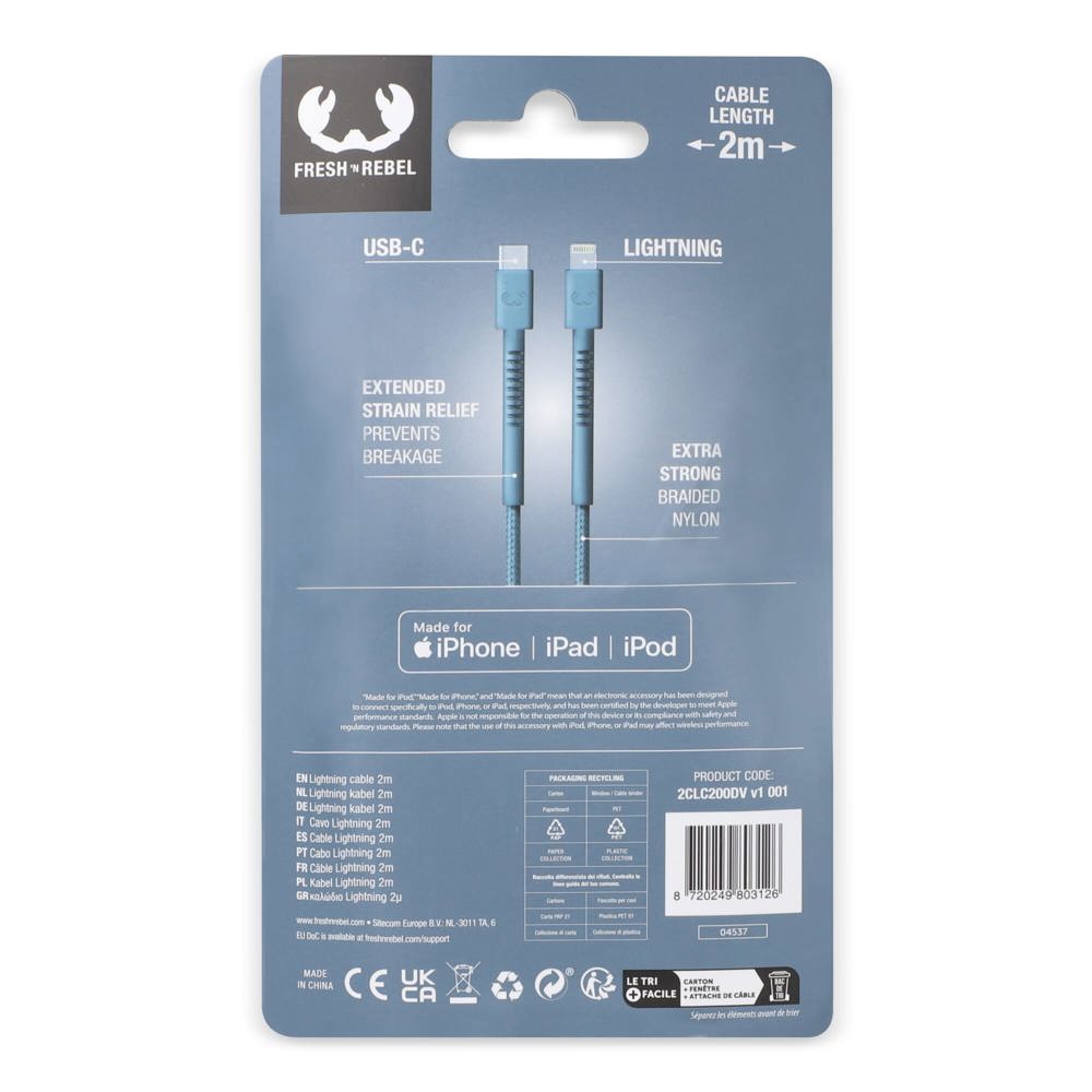 2ULC200 | Fresh 'n Rebel USB-C to Apple Lightning kable 2.0m
