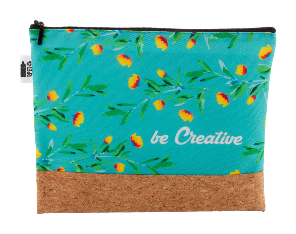 CreaBeauty Cork L RPET - custom made make-up tas - zwart/natuurlijk