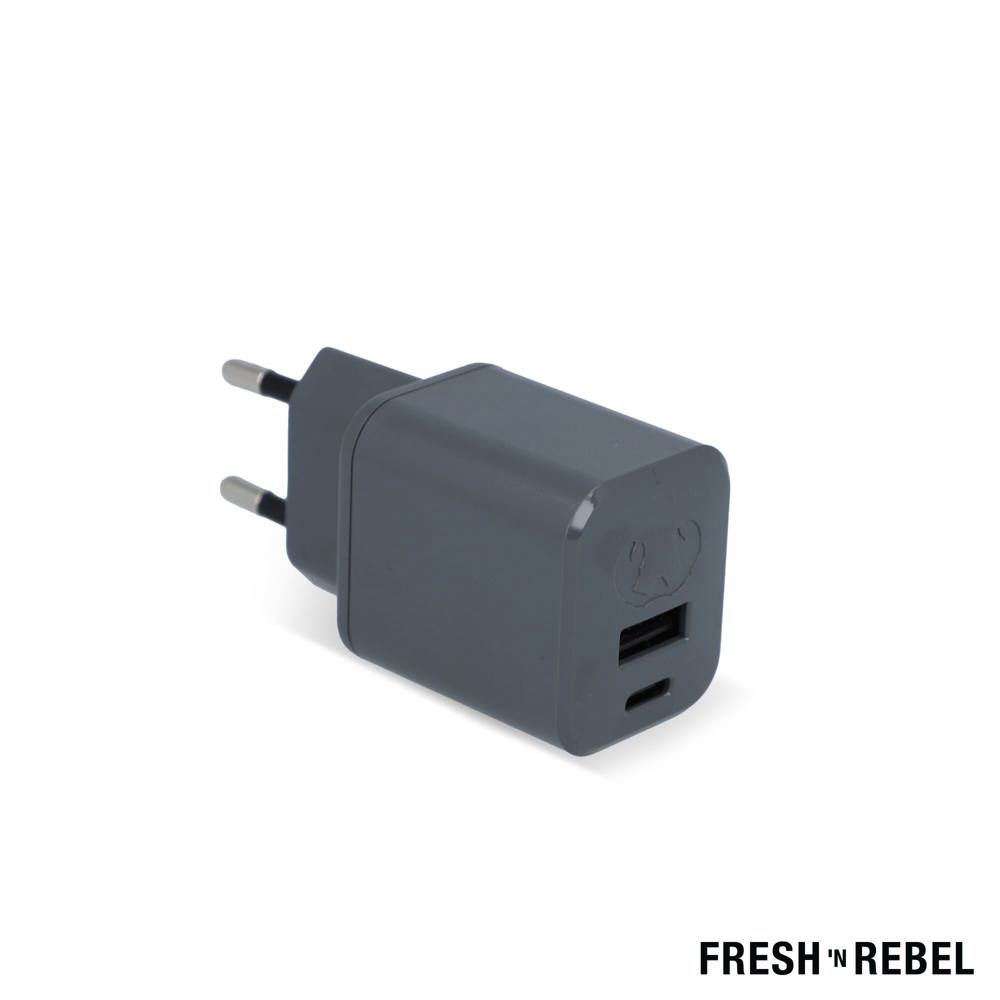 2WC30 I Fresh 'n Rebel Mini Charger USB-C + A PD // 30W - Donker gun metal