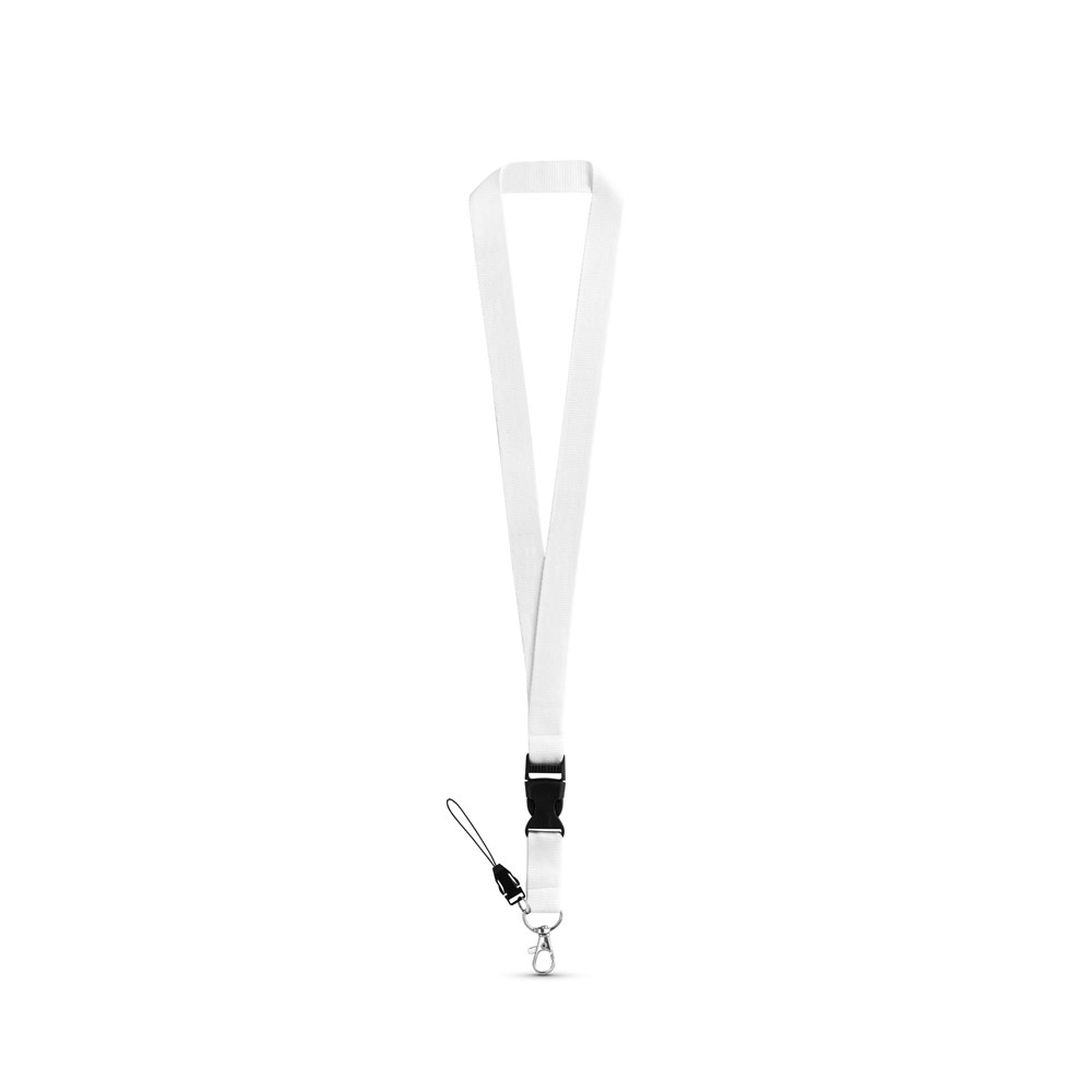 ANQUETIL. Polyester lanyard met metalen karabijnhaak - Wit