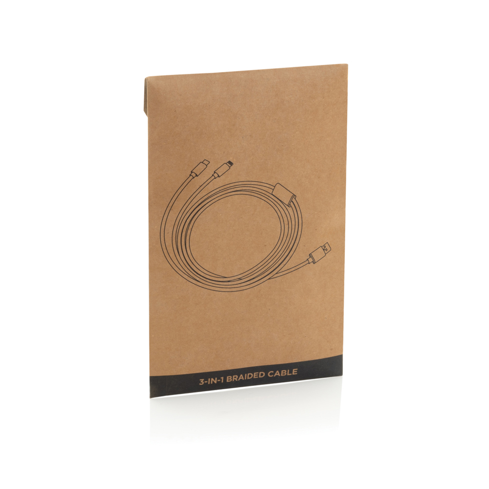 3-in-1 gevlochten nylon kabel