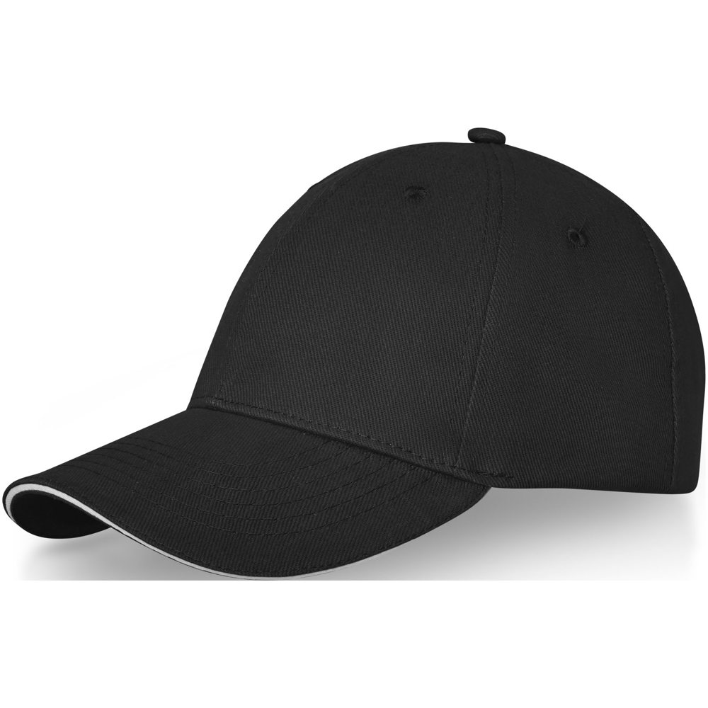 Darton 6 panel sandwich cap - Zwart