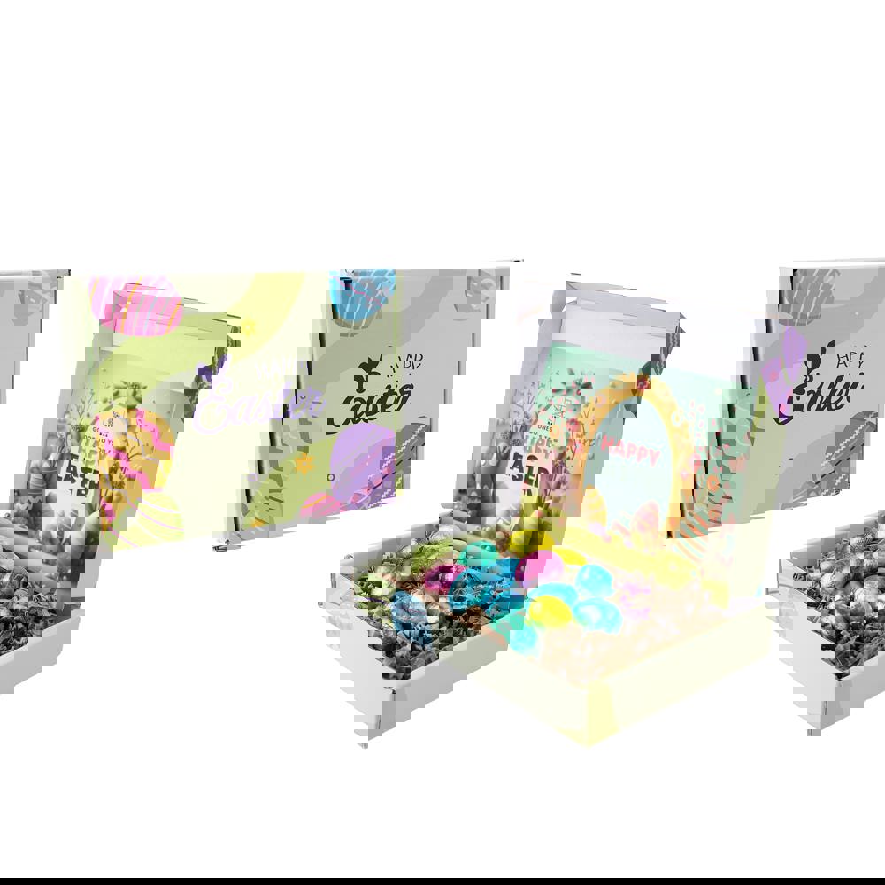 Brievenbuspaasdoosje gevuld met paaseitjes