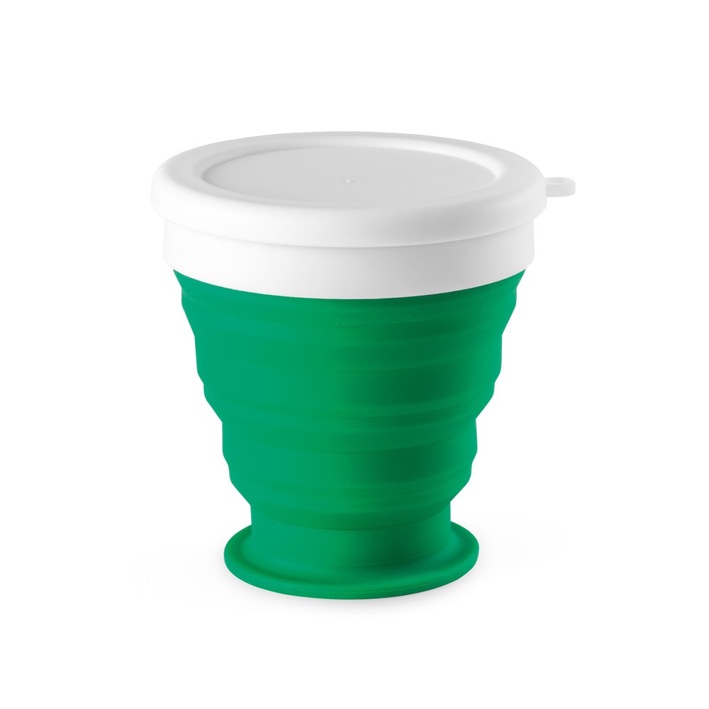 ASTRADA. Opvouwbare reisbeker van silicone en PP 250 mL - Groen