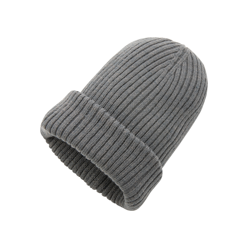 Impact AWARE™ Polylana® dubbel gebreide beanie - antraciet (± PMS Cool Grey 11)
