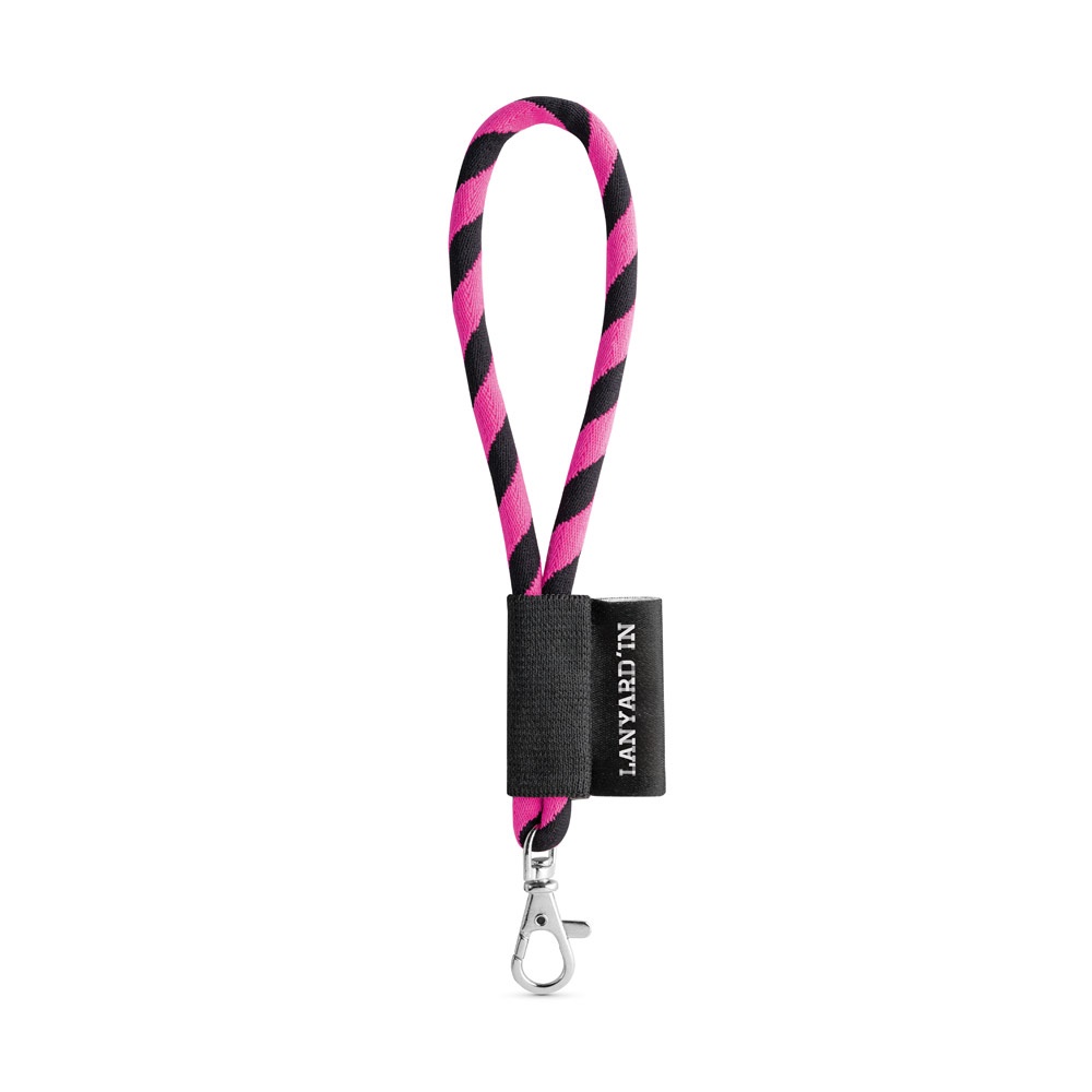 75090. Lanyard Tube Short Set. Standaard modellen - Zwart, Roze
