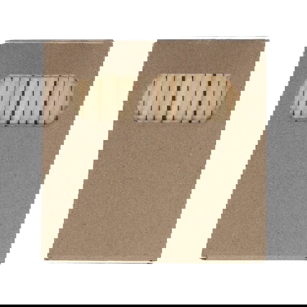 12 kleurpotloden in kraft doosje