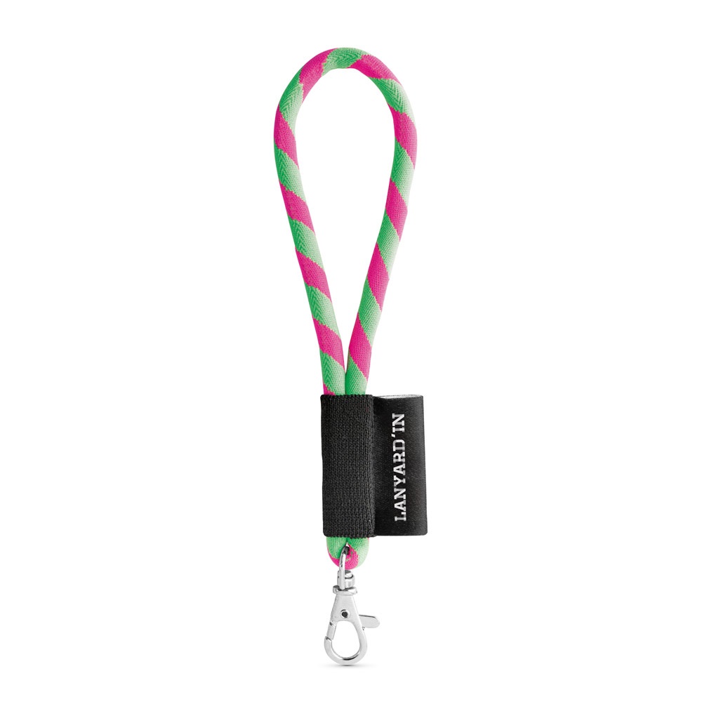 75090. Lanyard Tube Short Set. Standaard modellen - Hexachrome groen, Hexachrome roze