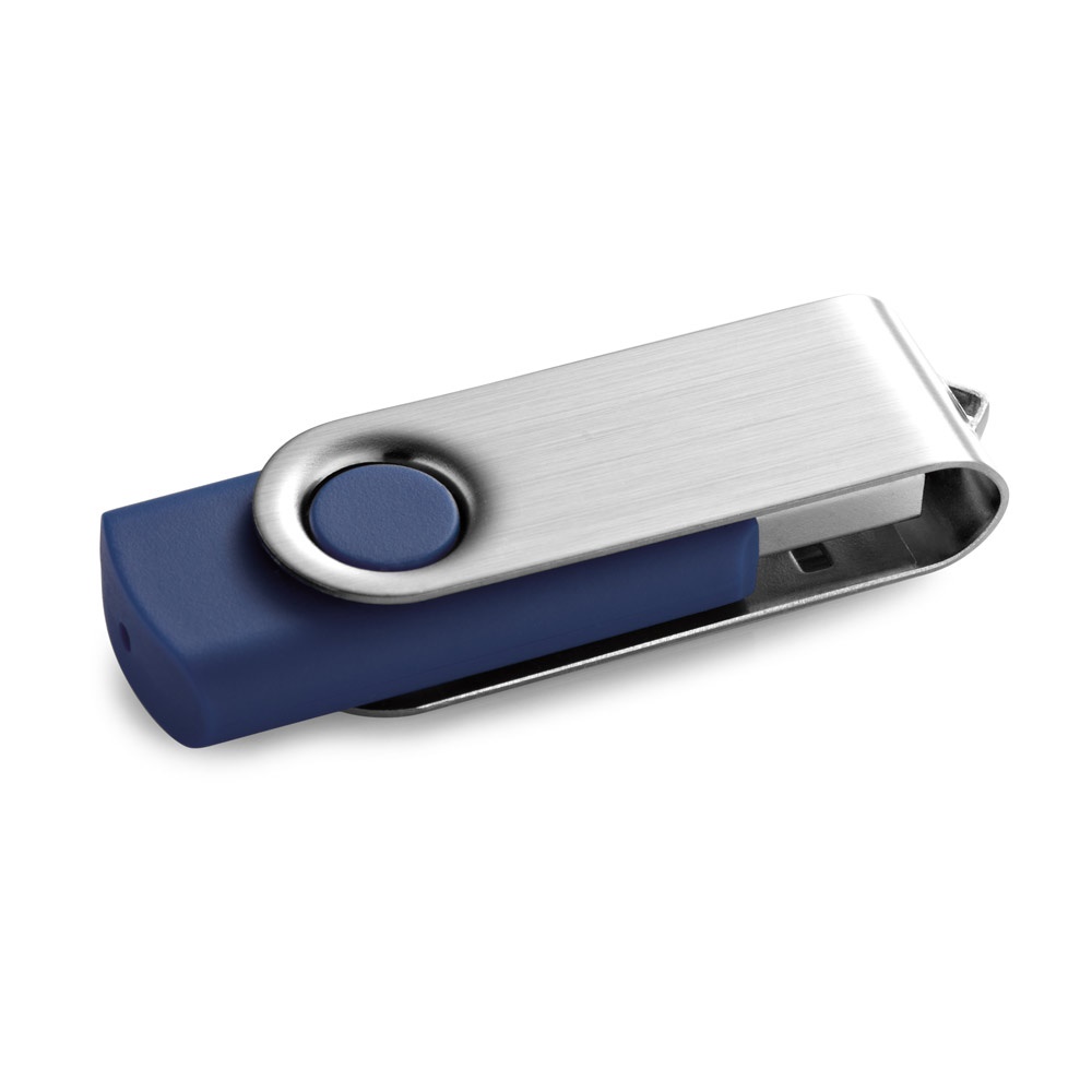 CLAUDIUS 4GB. 4 GB USB-stick met metalen clip - Blauw