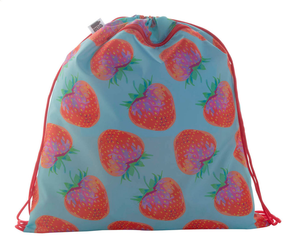 CreaDraw Zip RPET - custom made tas met trekkoord - Rood/Wit