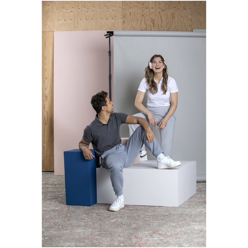 Graphite damespolo met korte mouwen biologisch textiel