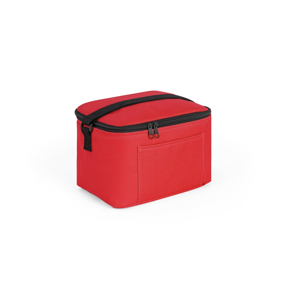 CANCUN. Thermische tas van 600D gerecycled polyester met verstelbare riem 7 L - Rood