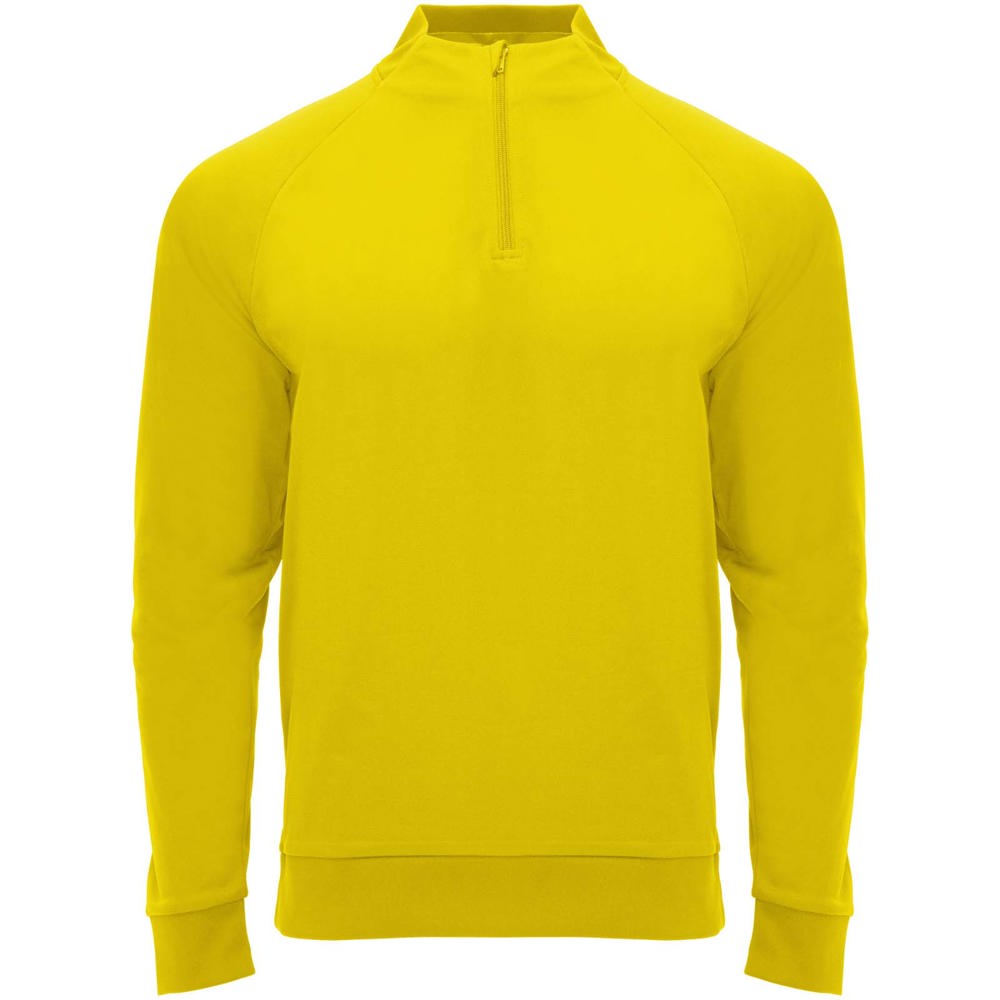 Epiro unisex sweatshirt met lange mouwen en kwartrits - Geel