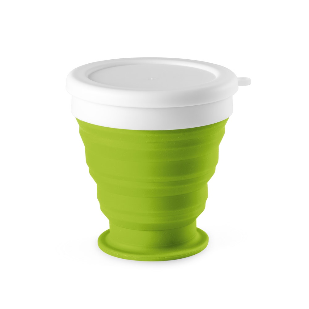 ASTRADA. Opvouwbare reisbeker van silicone en PP 250 mL - Licht groen