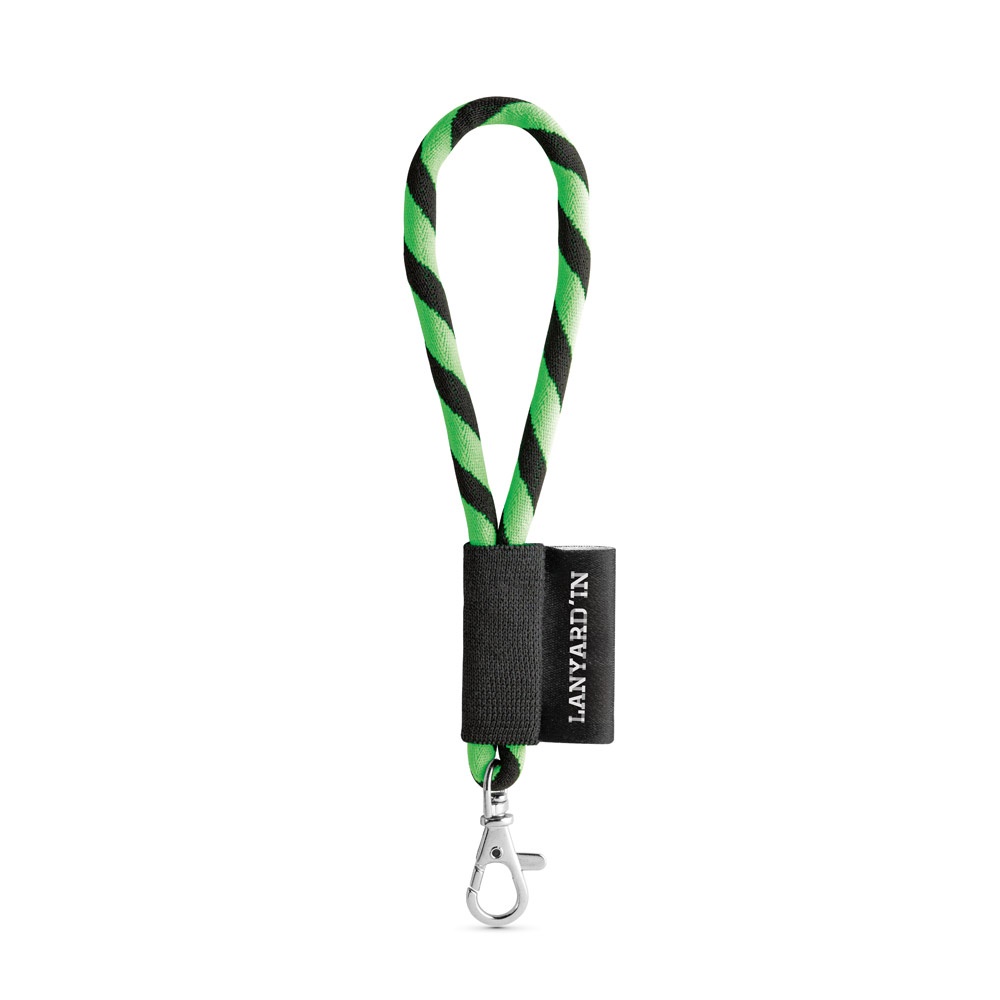 75090. Lanyard Tube Short Set. Standaard modellen - Hexachrome groen, Zwart