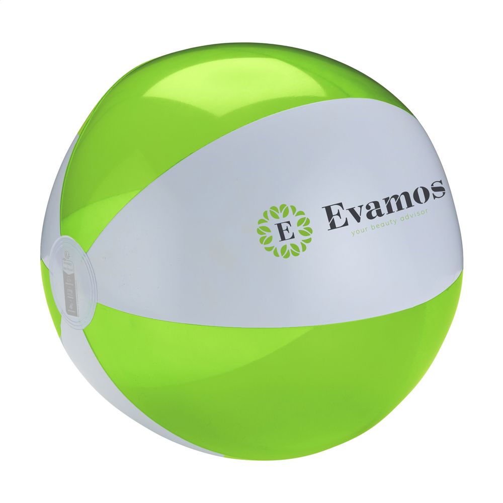 BeachBall Ø 30 cm - wit/limegroen