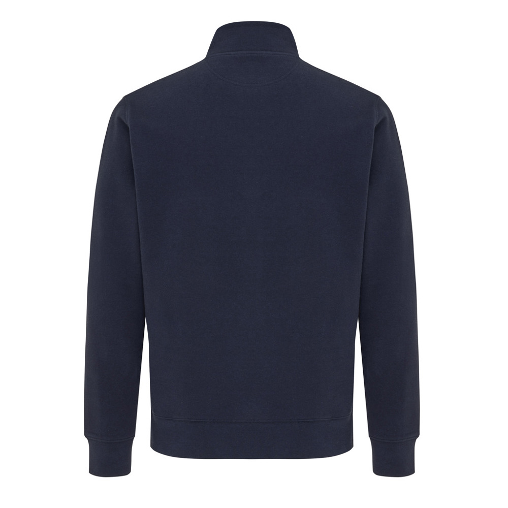 IQONIQ Elgon gerecycled katoen sweater met kwartritssluiting