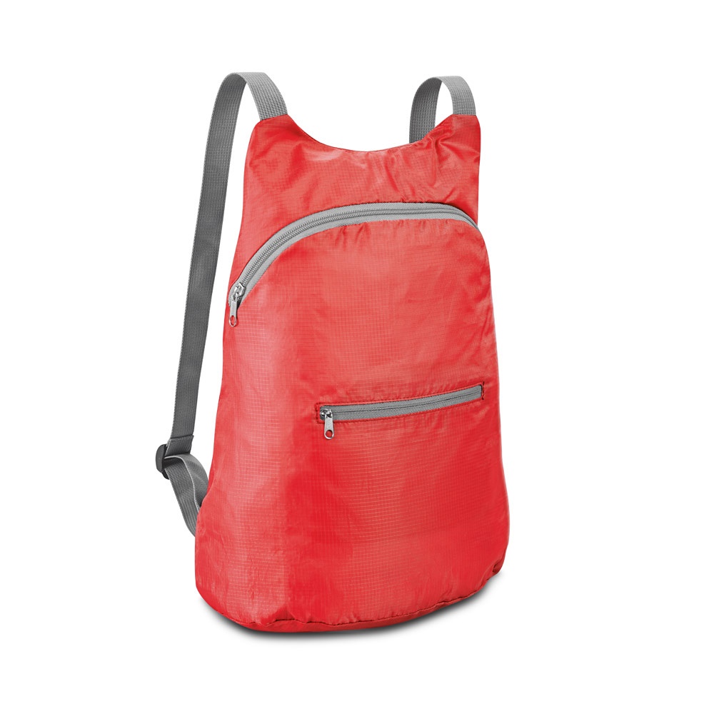 BARCELONA. 210D ripstop polyester opvouwbare rugzak - Rood