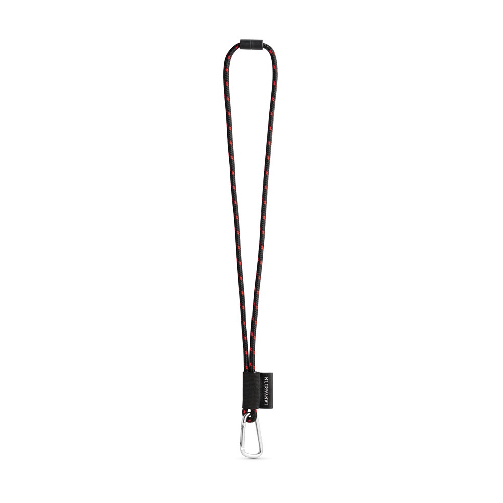 75091. Lanyard Nautic Long Set. Standaard modellen - Zwart, Rood