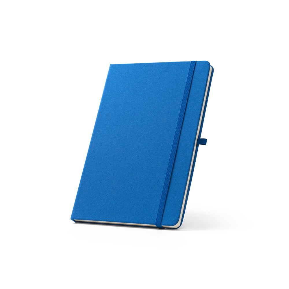 ANNE. A5 notitieblok in gerecycled polyester (100% rPET) met gelinieerde pagina's - Royal Blauw