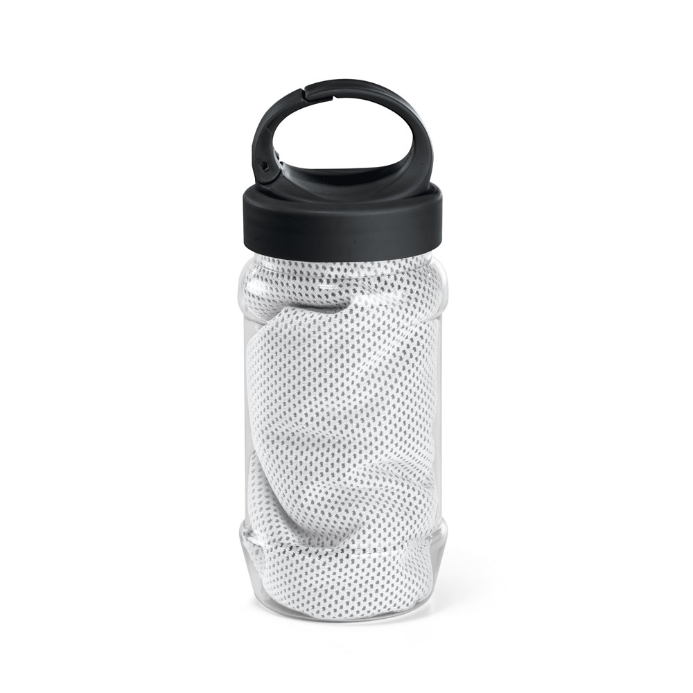 ARTX PLUS. Set met een PP en PET fles en een polyamide en polyester sporthanddoek - Wit