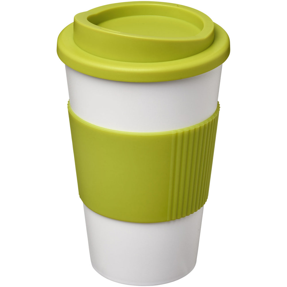 Americano® 350 ml geïsoleerde beker met grip - Wit, Lime