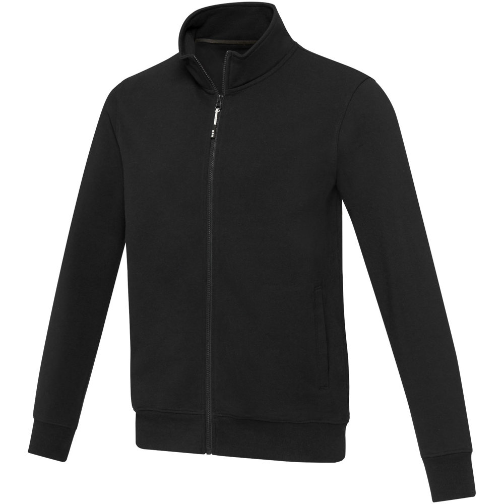 Galena unisex Aware™ gerecyclede trui met volledige rits - Zwart
