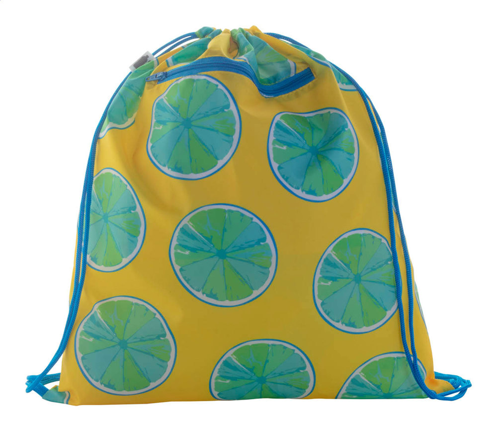 CreaDraw Zip RPET - custom made tas met trekkoord - Blauw/Wit