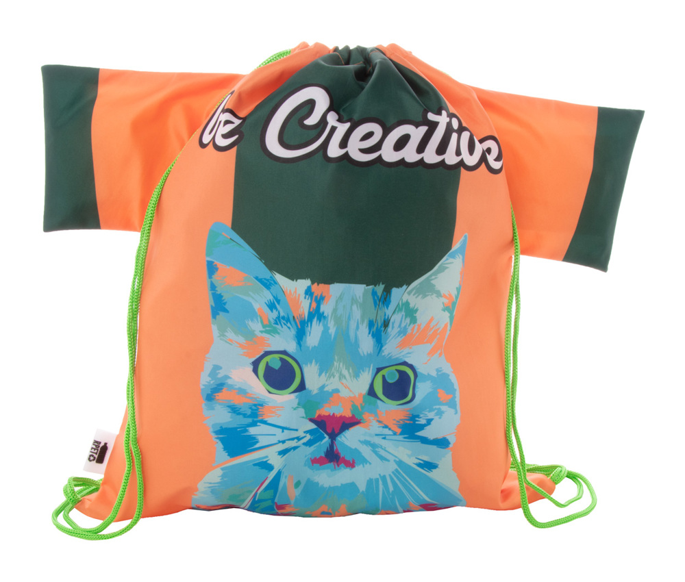 CreaDraw T RPET - custom made trekkoord tas - groen/wit