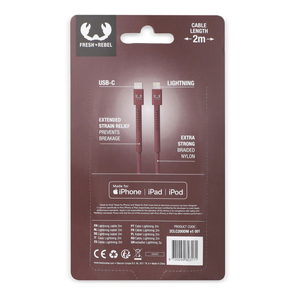 2ULC200 | Fresh 'n Rebel USB-C to Apple Lightning kable 2.0m