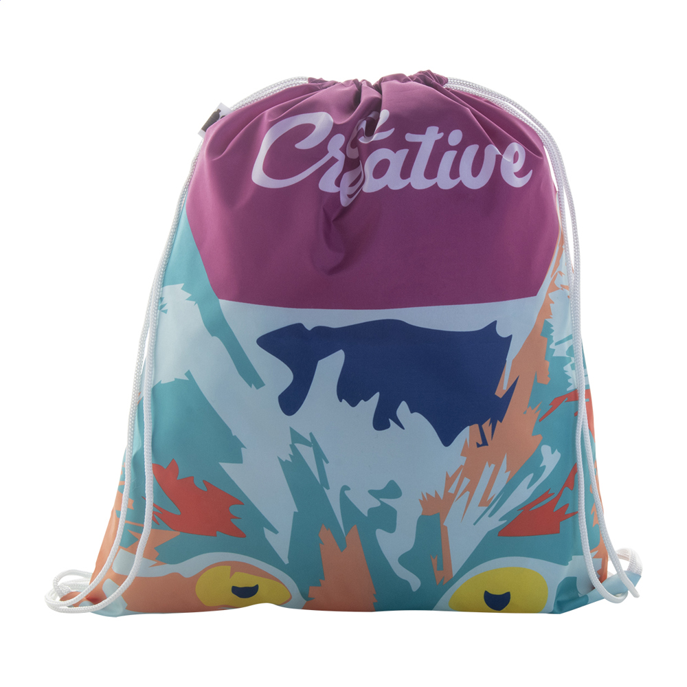 CreaDraw RPET - custom made trekkoord tas - wit/wit