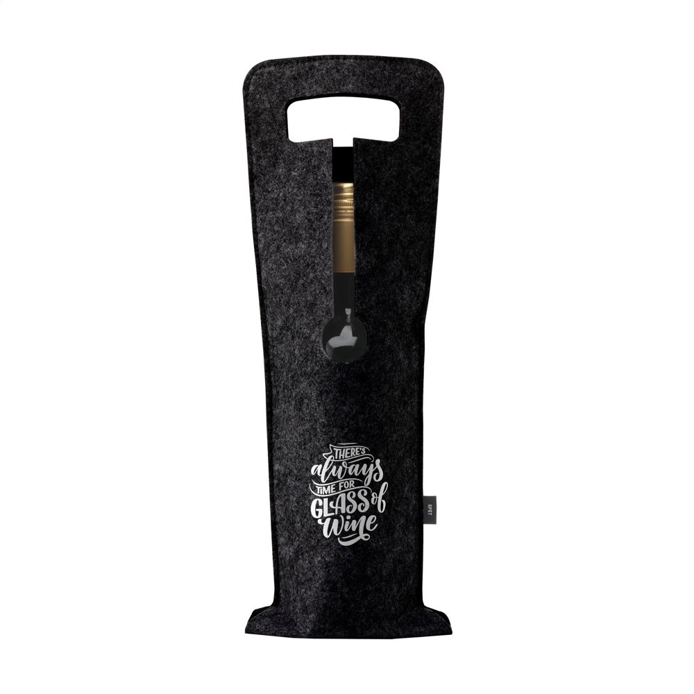 Wine Bag-to-Give GRS RPET wijntas - Zwart