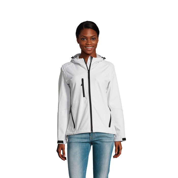 REPLAY WOMEN - REPLAY DAMES HOOD SOFTSHELL - Wit