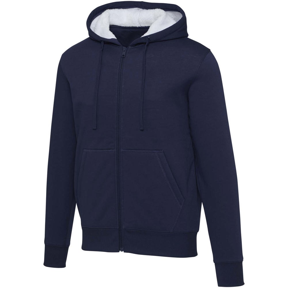 Natron sherpahoodie met volledige rits - Marineblauw