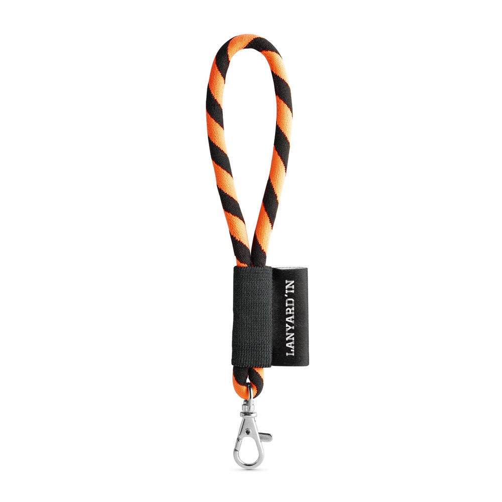 75090. Lanyard Tube Short Set. Standaard modellen - Zwart, Oranje