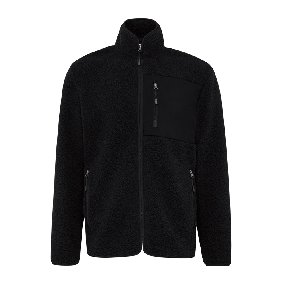 IQONIQ Diran gerecycled polyester pile-fleece jas - zwart (± PMS Black)