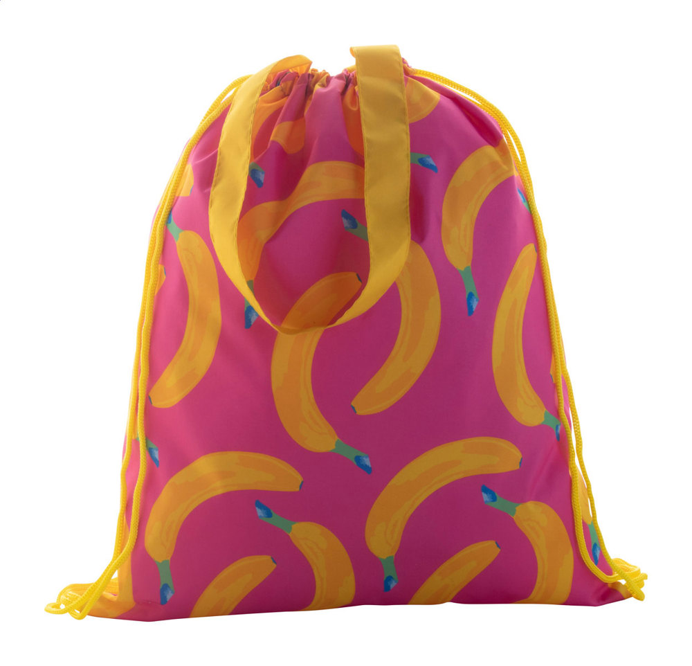 CreaDraw Shop - custom made tas met trekkoordsluiting - geel/wit