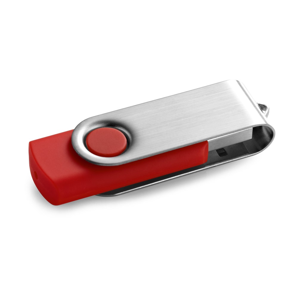 CLAUDIUS 16GB. 16 GB USB-stick met metalen clip - Rood