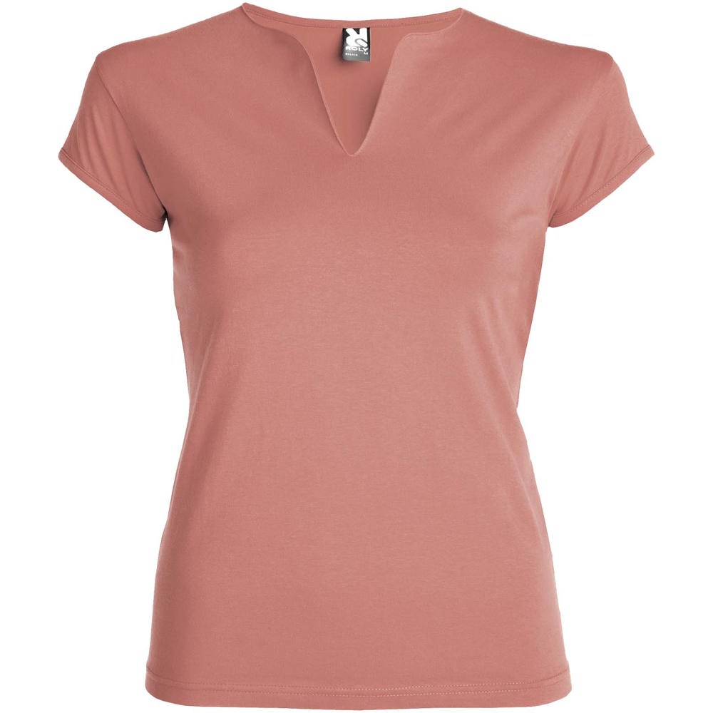 Belice damesshirt met korte mouwen - Klei oranje