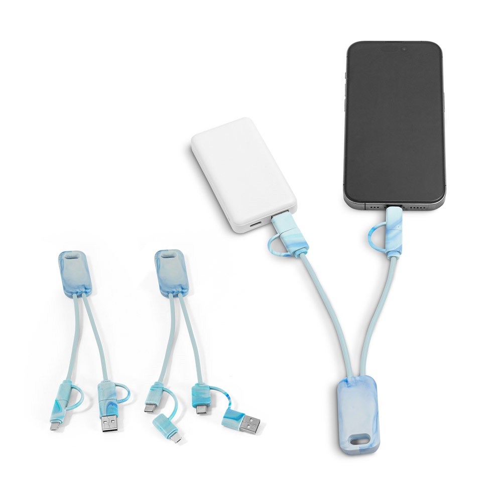 BERNERS. Supersnelle 6-in-1 USB-kabel in gerecycled PET (100% rPET)