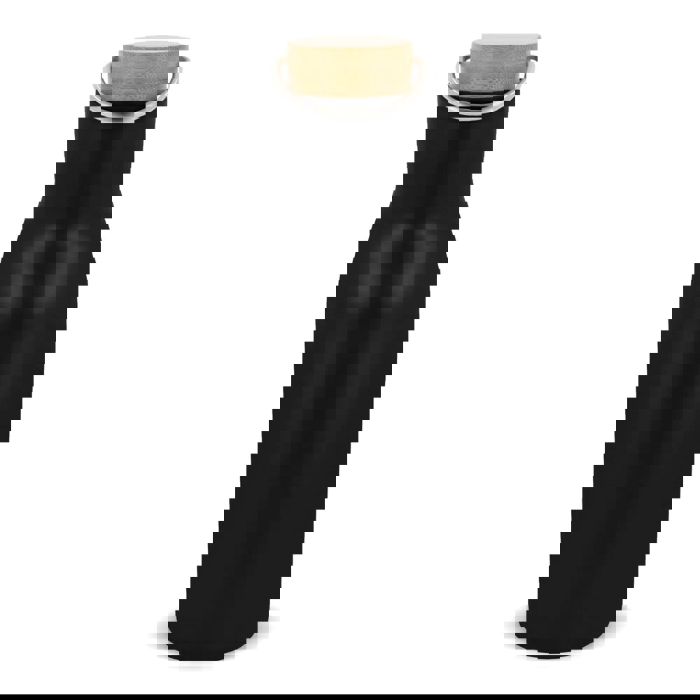 Thermo fles met bamboe deksel 500ml - Zwart