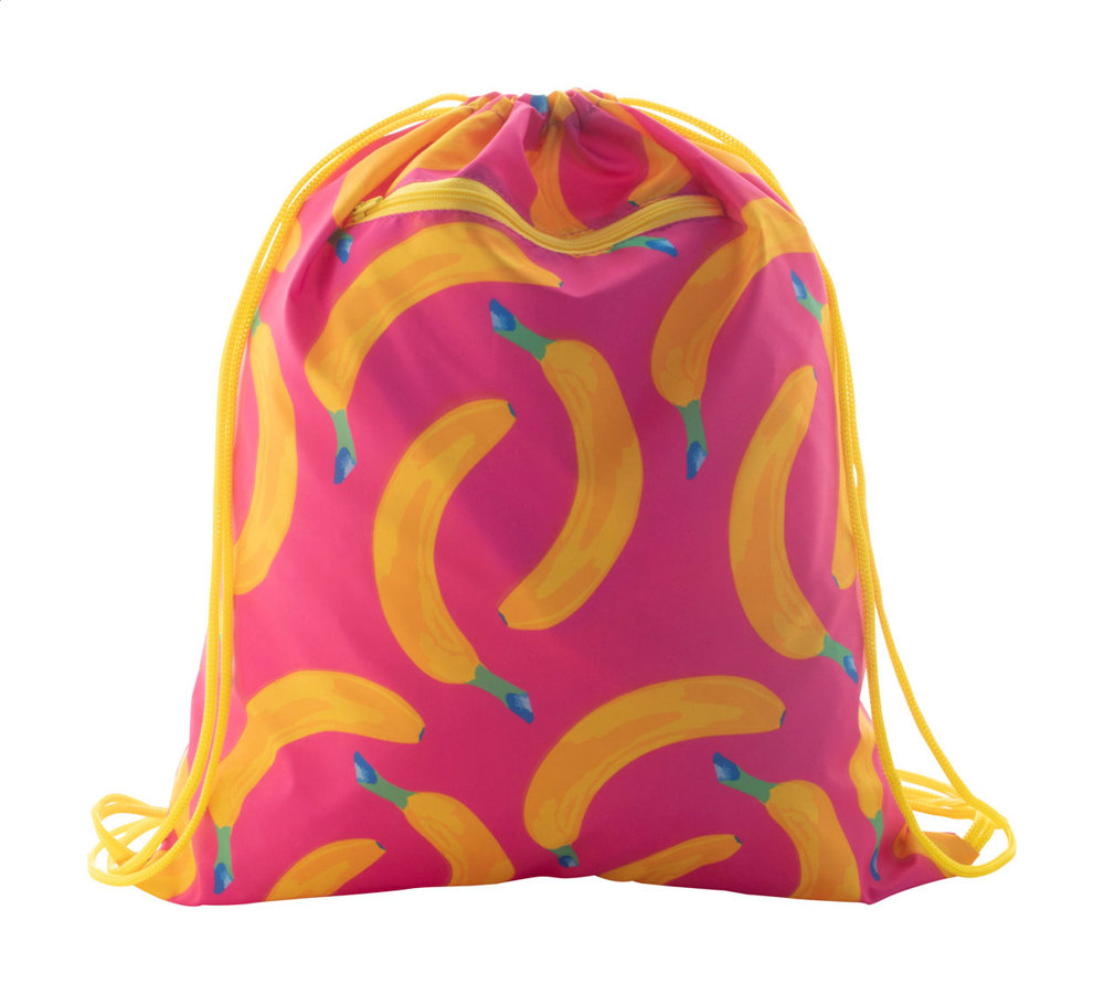 CreaDraw Zip - custom made tas met trekkoord - geel/wit