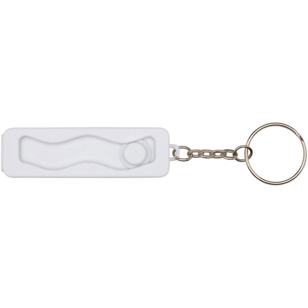 Aggia telefoonstandaard van gerecycled plastic met fidgetspeeltje