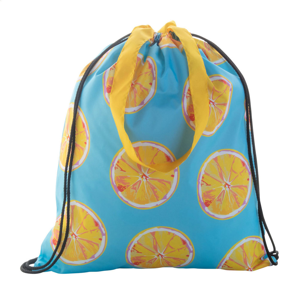 CreaDraw Shop - custom made tas met trekkoordsluiting - Zwart/Wit