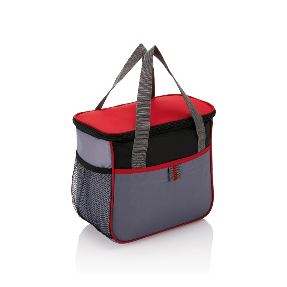 Basic koeltas - rood, grijs (± PMS 200/ ± PMS Cool Grey 8)
