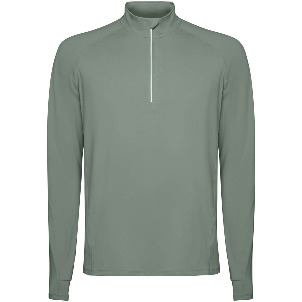 Estambul herensweater met lange mouwen en halve rits - Lauriergroen