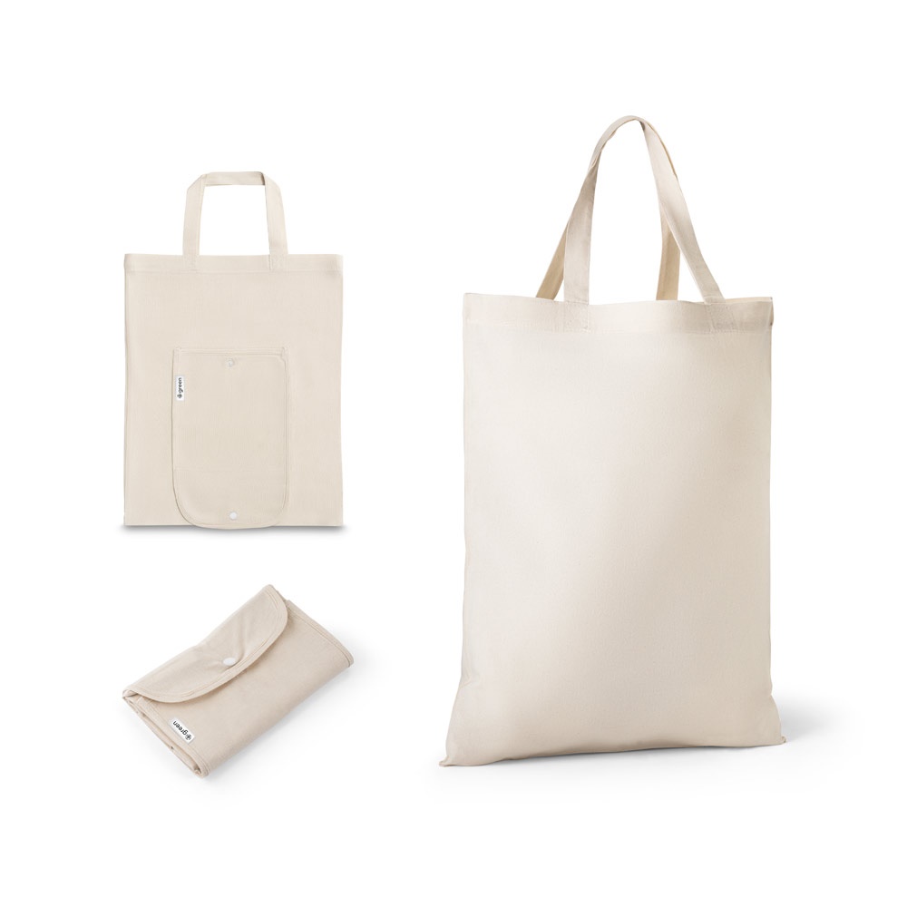 BEIRUT. Opvouwbare tas in katoen (50%), gerecycleerd katoen (30%) en polyester (20% rPET) (140 g/m²)