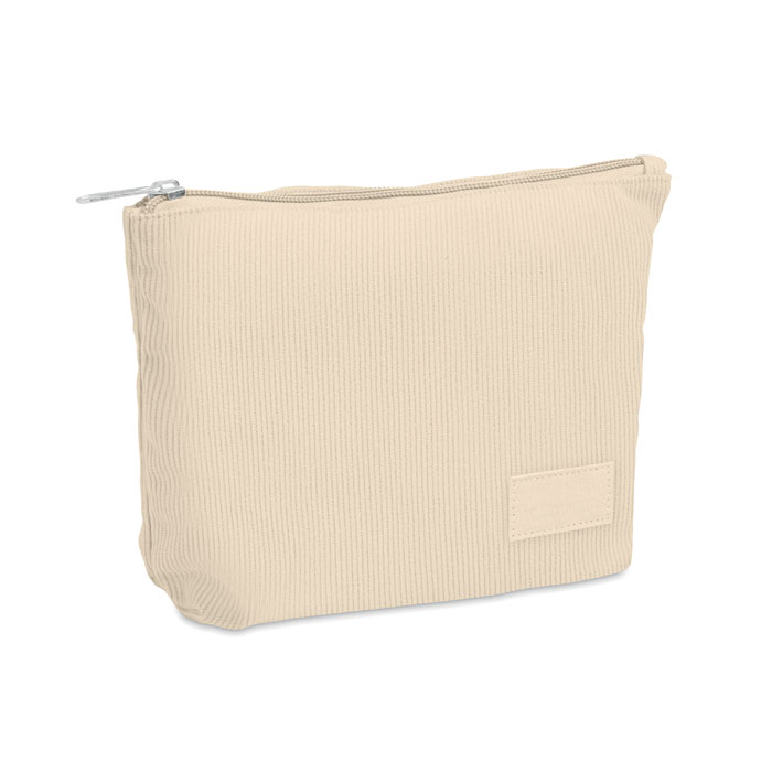 CORDY T - Corduroy cosmeticatasje - beige